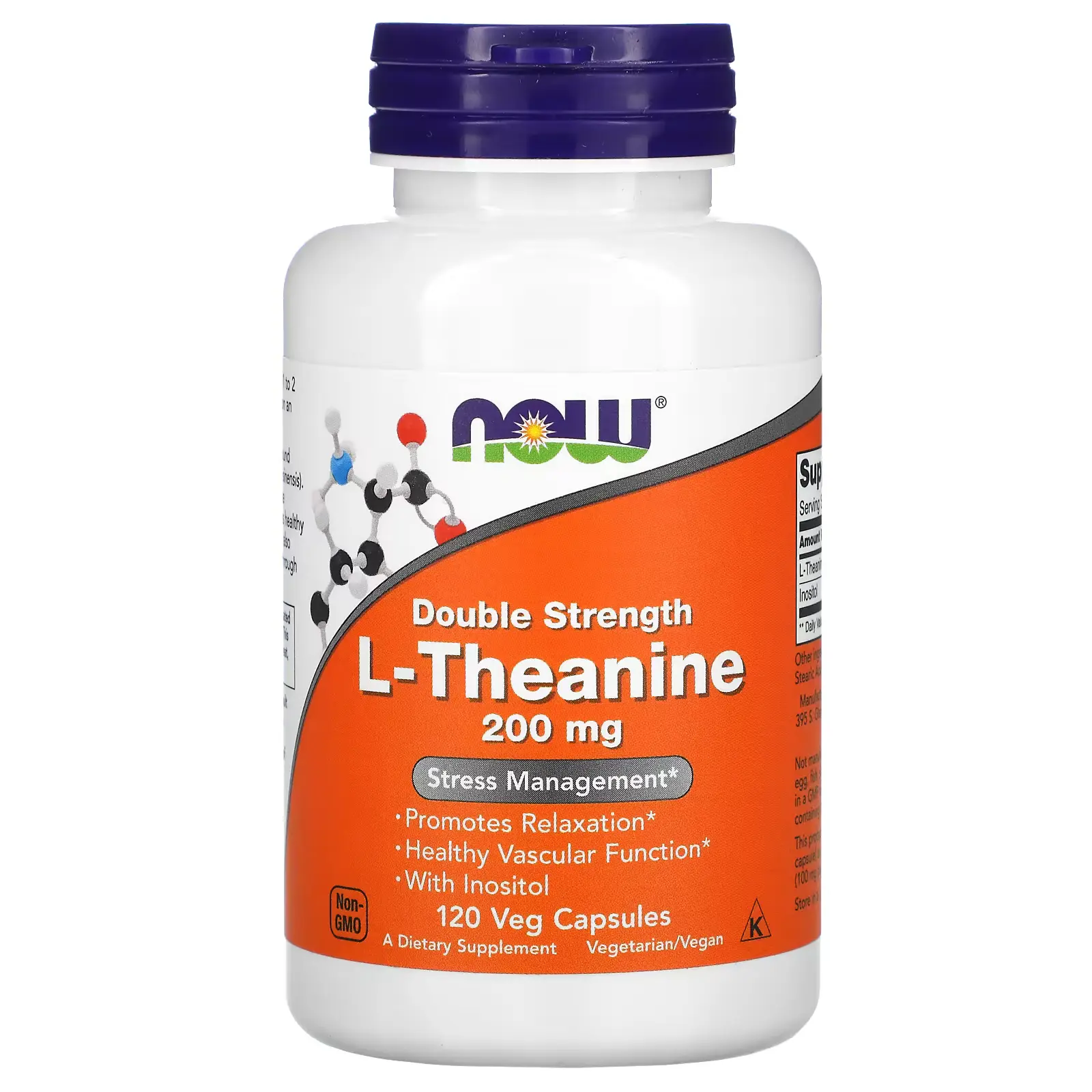 nowfoodsiran-theanine-200mg-120-veg-capsules-01 ال تیانین ناو فودز دوز بالا 120 عددی